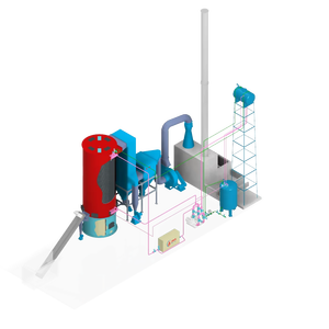 Biomass Fired High Pressure Steam Boiler PLC Control 300C Output 1-8 MkCal Industrial with Engine - Product Image 1