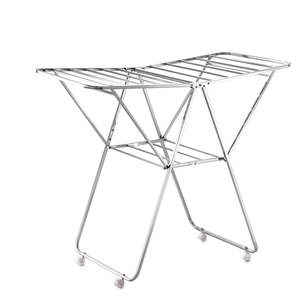 foldable butterfly style clothes <b>drying</b> <b>rack</b> made of stainless steel with multiple rods for hanging garments in compact modern - Product Image 2
