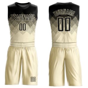 Conjunto de Camiseta de Voleibol sin Mangas con Estampado por Transferencia de Calor Personalizado, Degradado Negro y Dorado, Poliéster que Absorbe la Humedad, Cintura Elástica, Secado Rápido - Product Image 2