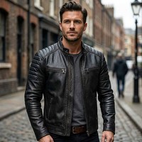 Blouson de moto en cuir noir à carreaux respirant pour l'été, décontracté, à capuche, avec fermeture éclair, pour garçons, style pilote