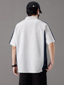T-shirt personnalisé pour homme, 100% coton, qualité luxe, col rond côtelé, vente en gros, streetwear, t-shirt surdimensionné pour homme - Product Image 3