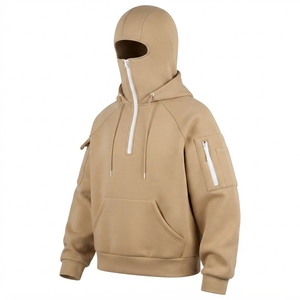 Custom Logo Men's Heavyweight Washed Zip Up Hoodie Thermal <b>Fleece</b> <b>Lined</b> Cotton Polyester Streetwear <b>Jacket</b> Wholesale - Product Image 4