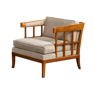 Fauteuil de salon en bois massif avec coussin rembourré, fauteuil de salon d'hôtel, structure en teck, chaise de loisirs d'intérieur - Product Image 3