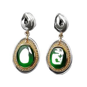 Handmade Natural <b>Green</b> 925 Silver Statement Earrings Fashion Drop Jewelry for Girls - Product Image 1