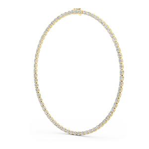 Collar de tenis de lujo en oro rosa de 9K con diamantes ovalados creados en laboratorio en línea continua, 46.44 CTW - Product Image 5