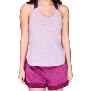 Camiseta sin mangas para mujer, estilo crop top, color liso, transpirable, sin costuras, estilo urbano, tejido elástico acanalado, informal, OEM - Product Image 2