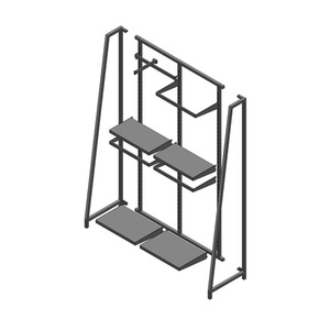 Washable 3 Rails Anti-Rust Light Weight <b>Wall</b> <b>Display</b> System with Easy Assembly for Clothing - Product Image 1