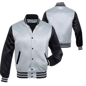 High Quality Men's <b>Winter</b> <b>Jacket</b> Light Jacquard Pattern Stand Zip-Up Hood Breathable Satin Varsity Design Custom Logo New - Product Image 3