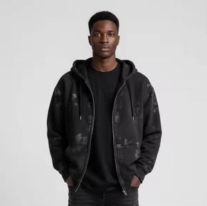 เสื้อฮู้ดดี้พิมพ์ลายฤดูใบไม้ร่วงแบบหนา สไตล์วินเทจ ทำสีซีดแบบย้อมกรด ผ้าฝ้ายเฟรนช์เทอร์รี่ 100% แบบทำลายล้างสีและทำให้ดูเก่าแบบพิเศษ - Product Image 3