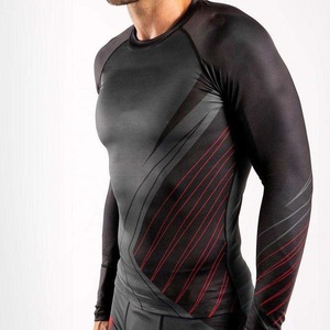 Professional <b>Men's</b> Long Sleeve <b>Compression</b> Rashguard <b>Shirt</b> Custom Logo Quick Dry Anti-Bacterial Spandex/Polyester MMA Rash Guard - Product Image 5