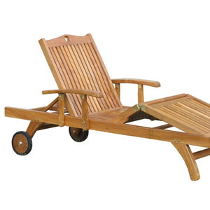 Chaises longues modernes en bois massif pour jardin et terrasse, pliables, en teck naturel, pour le bord de la piscine, meubles d'extérieur - Product Image 2