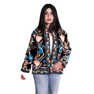 Nuevo Blazer Reversible de Algodón Estampado para Otoño, Hecho a Mano, con Bordado Suzani, Diseño de Rayas y Argyle, Transpirable y Ecológico - Product Image 1