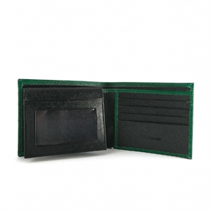 Cartera Personalizada para Hombre, Estilo Corto, Color Verde, con Clip, Botón, Múltiples Ranuras para Tarjetas, Clip de Cuero, Bolsillo Frontal, Estilo Caballero Americano - Product Image 2