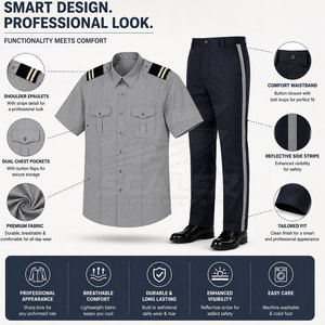 Uniforme de Trabajo de Seguridad de Alta Calidad, Unisex, para Uso en Exteriores, con Bolsillos Utilitarios, Costuras Reforzadas, Puños Ajustables, Corto - Product Image 4