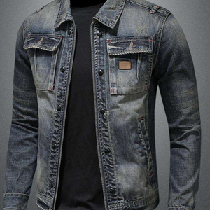 Custom Denim <b>Jacket</b> Unisex Vintage Washed Jean <b>Jacket</b> Button Front Casual Streetwear OEM ODM Factory Wholesale - Product Image 5