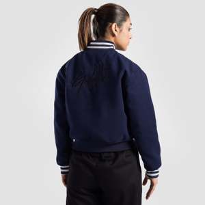 Navy Varsity Jacket With Embroidered G Logo Full Sleeve <b>Zipper</b> Closure Turn-down Collar Autumn Wear - Product Image 3