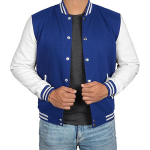 Stonefield Varsity Bomber Jacket Puff Printed Satin Lining Stand Patchwork Design Unisex 100% <b>Wool</b> Hooded <b>Thermal</b> Winter Jacket - Product Image 2
