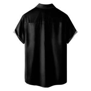 เสื้อเชิ้ตฮาวายผู้ชายแบบสั่งทำ ODM ผ้าป๊อปลินโพลีเอสเตอร์ สำหรับฤดูร้อน พิมพ์ลายโลโก้ เนื้อผ้านุ่ม ระบายอากาศได้ดี สวมใส่สบาย เหมาะสำหรับชายหาด แขนสั้น - Product Image 2