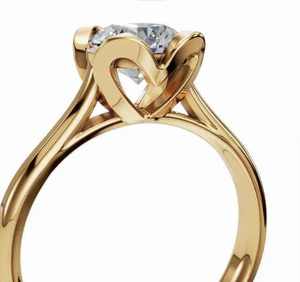 Elegant 18K Gold Plated Round Cut <b>CZ</b> Solitaire Engagement <b>Ring</b> – Classic Bridal Jewelry for Women - Product Image 2