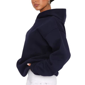 Sweat à capuche oversize personnalisé pour femme, en polaire gris clair avec manches bordeaux, décontracté et confortable, style streetwear, 100 % coton - Product Image 5