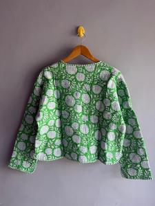 Chaqueta acolchada de algodón con estampado floral para mujer, cárdigan con cuello en V, ropa exterior informal transpirable, regalo para ella - Product Image 1