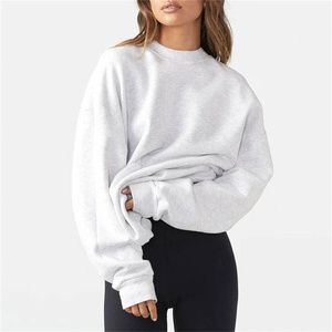 Sweat-shirt en coton oversize pour femmes, tenue simple, sweat-shirt décontracté pour femmes, sweat-shirt doux pour tous les jours, sweat-shirt en polaire pour femmes - Product Image 2