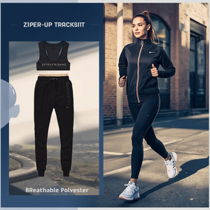 Conjunto Deportivo Ligero de Poliéster con Cierre de Cremallera, Ropa Deportiva Informal para Fitness, Personalizable OEM - Product Image 3