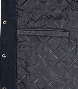 Varsity <b>Letter</b> <b>Man</b> <b>Jacket</b> Autumn Knitted Bomber <b>Jacket</b> with Linen and Nylon Lining Cotton Filling - Product Image 3