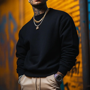 <b>Men</b> Oversized Sweatshirt Soft Fleece Crew Neck Custom Streetwear Manufacturer Wholesale <b>Men</b> Oversized Heavy Cotton Sweatshirt - Product Image 4