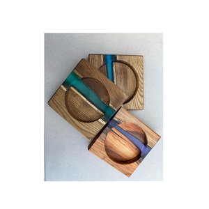 Factory Supply <b>Top</b> Quality Coaster Set Custom Color <b>Epoxy</b> Wood Resin Coaster With Affordable Price For Kitchen Hotel <b>Table</b> Use - Product Image 4