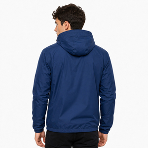 Veste coupe-vent décontractée pour homme, légère, imperméable, en polyester, avec logo personnalisé de haute qualité, idéale pour la course en extérieur - Product Image 2