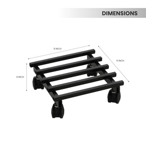 Base rectangular para plantas con ruedas bloqueables, base de plástico negro, fácil de montar, soporte para trellis - Product Image 3