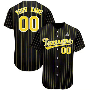 Maillot de baseball blanc imprimé personnalisé 2025 avec bordure or et noir, uniforme d'équipe boutonné, nom et numéro personnalisés, style professionnel - Product Image 5