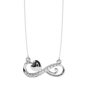 Pendentif Cœur Infini en Or 14K pour Femme Ajretail, Diamant Naturel de 0,14 Carat, Couleur HI, Pureté VS-SI, Symbole d'Amour Infini - Product Image 3