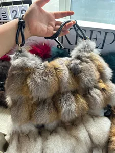 Luxury <b>Waterproof</b> Winter Faux Fur Fluffy Ladies Shoulder Handbags with <b>Drawstring</b> Closure for Sport Outdoor Travel - Product Image 2