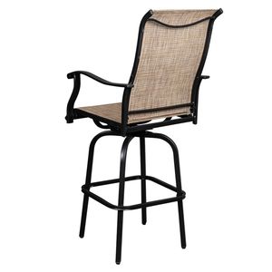 2 sedie da bar girevoli in ferro battuto nero, comode sgabelli da bar girevoli da patio - Product Image 5