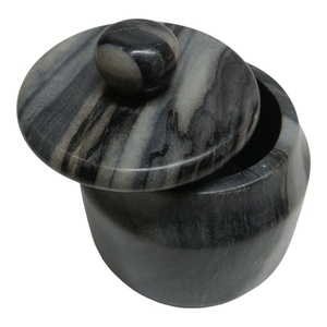 black marble storage jar airtight canister natural stone kitchen <b>container</b> tea coffee sugar spice jar bathroom organizer counter - Product Image 2