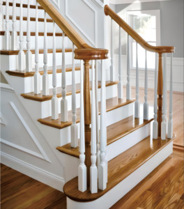 Barandilla de Madera Maciza en Espiral para Escaleras, Diseño Tradicional, Duradera, Sin Acabado - Product Image 5