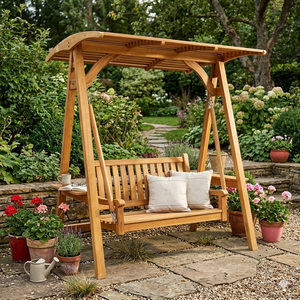 Banc balançoire en bois pour jardin et terrasse, teck massif de Bali, Jepara, Indonésie, produit d'exportation, directement de l'usine, mobilier d'extérieur - Product Image 4