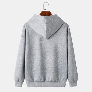 เสื้อฮู้ดดี้ผู้ชายคุณภาพสูง ผ้าฝ้าย 100% สำหรับฤดูหนาว สีพื้น ระบายอากาศได้ดี - Product Image 2