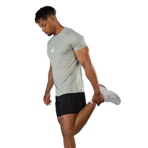 เสื้อยืดแขนสั้นสีเงินสำหรับผู้ชาย เนื้อผ้าฝ้ายพรีเมียม สวมใส่สบาย เหมาะสำหรับใส่ลำลอง ออกกำลังกาย มีสไตล์ ขายส่งจำนวนมาก เสื้อผ้ากีฬาแฟชั่น - Product Image 4