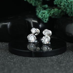 Pendientes de Plata de Ley 925 de Lujo con Doble Piedra para Mujer, Joyería para Bodas y Fiestas - Product Image 2