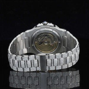 Superbe montre pour homme avec cadran carré serti de moissanite, montre élégante et luxueuse avec boîtier en acier inoxydable - Product Image 6