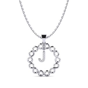 จี้ตัวอักษร J เงินแท้ 925 ประดับมอสซาไนต์ทรงกลม ฝังเพชรซิคอนแบบ Pave ดีไซน์คลาสสิก เครื่องประดับแฟชั่นสำหรับทุกเพศ เหมาะเป็นของขวัญ - Product Image 1