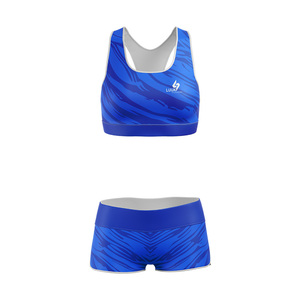Conjunto de Top Deportivo con Escote Redondo y Pantalones Cortos de Cintura Alta, Personalizado, de Alta Calidad, con Logotipo Impreso por Sublimación en la Parte Delantera, Tallas Grandes, Ropa de Yoga para Mujer - Product Image 1