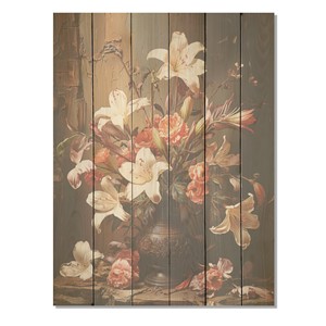 Vintage <b>Pine</b> Wood Floral Wall Art Handcrafted Wooden Plank Wall Hanging - Product Image 2