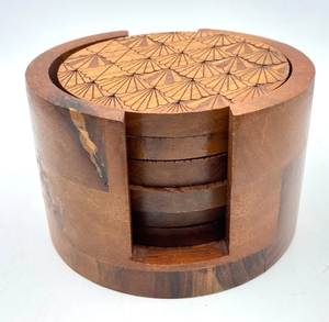 Ensemble de sous-verres artisanaux rustiques en bois d'olivier, qualité supérieure, grain naturel, pour la décoration de la maison, des hôtels et des restaurants - Product Image 1