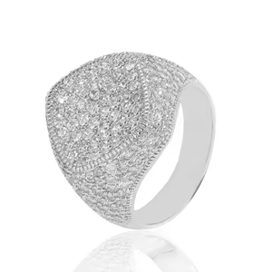 Bague en or plaqué 18 carats style hip-hop avec diamant rond taille brillant couleur naturelle I, bijou pour homme à porter au quotidien - Product Image 2