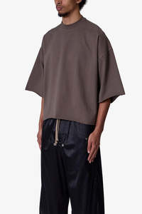 Camiseta de Punto Extra Grande Personalizada, Color Sólido, Informal, para Verano, Gris Oscuro, Manga Corta, Corte Holgado, Ropa Informal para Hombre - Product Image 2