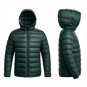 Veste d'hiver matelassée imperméable à capuche unie pour homme, manteau d'extérieur haut de gamme - Product Image 3